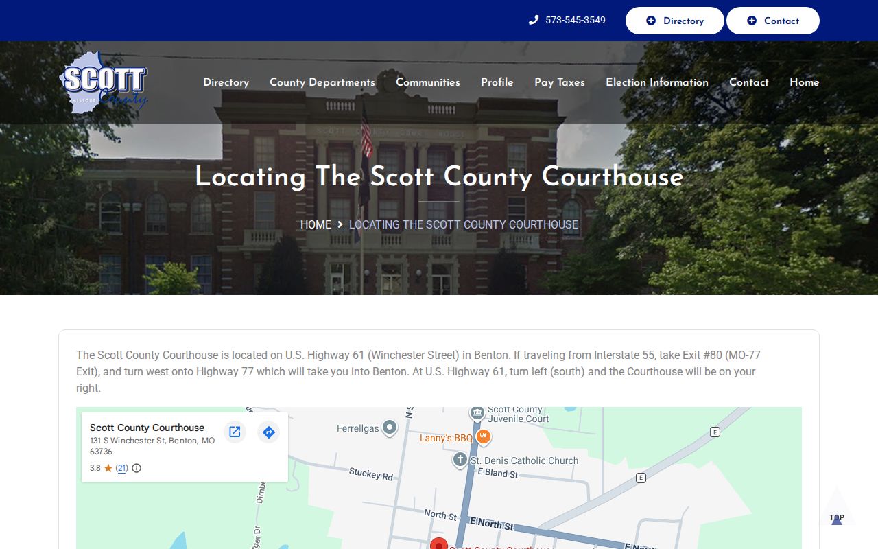 Scott County court calendar courthouse location reference