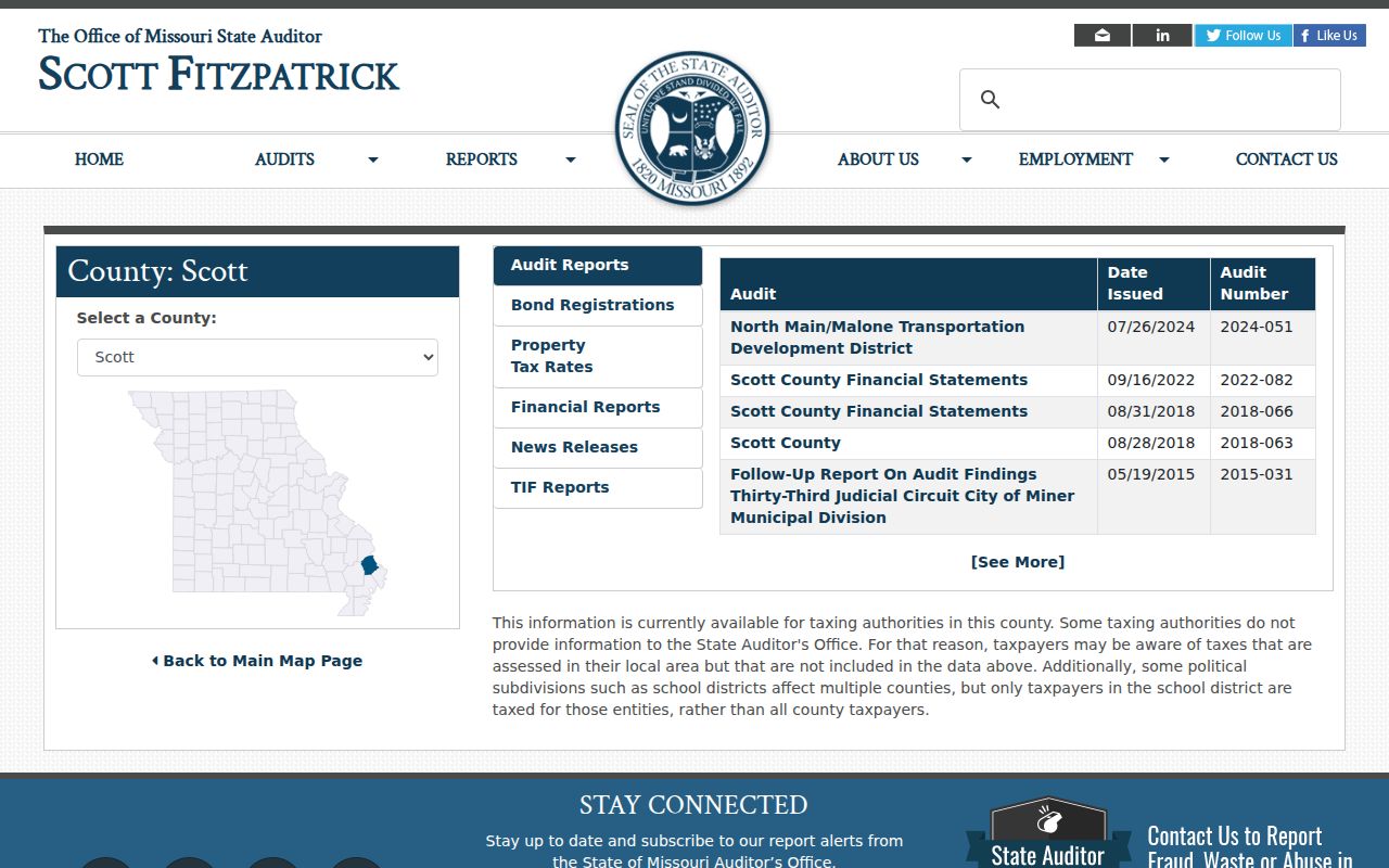 Scott County Oran court records State Auditor source