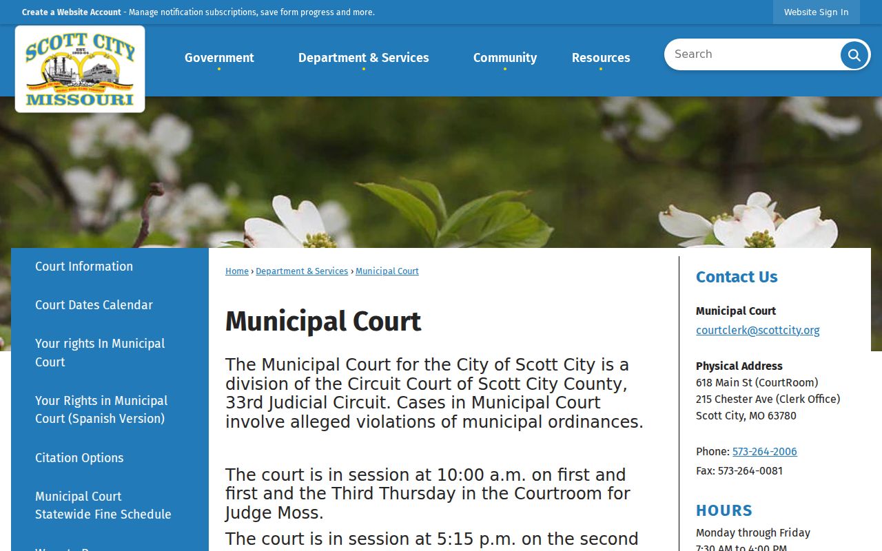 Scott County Scott City court records municipal court source